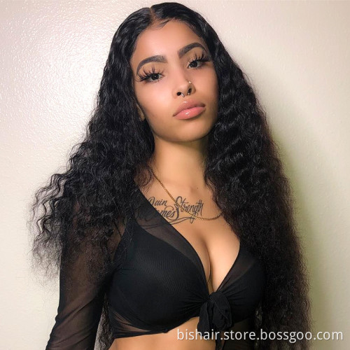 Wholesale Deep Wave Lace Front Wig With Brazilian Human Hair BIS Frontal Wigs For Women Deep Wave 4x4 Lace Closure Wigs